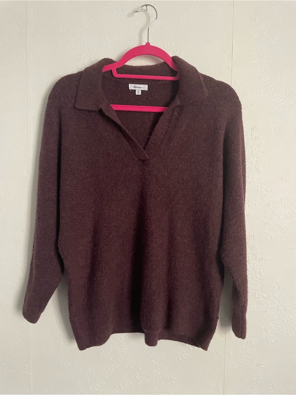 🎁 3 / $30 Reitmans Collared V-Neck Sweater - Wine Color